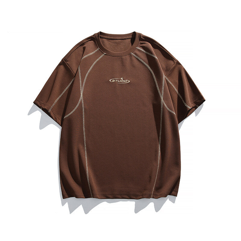 Loose half sleeved men's and women's casual short sleeved shirt t