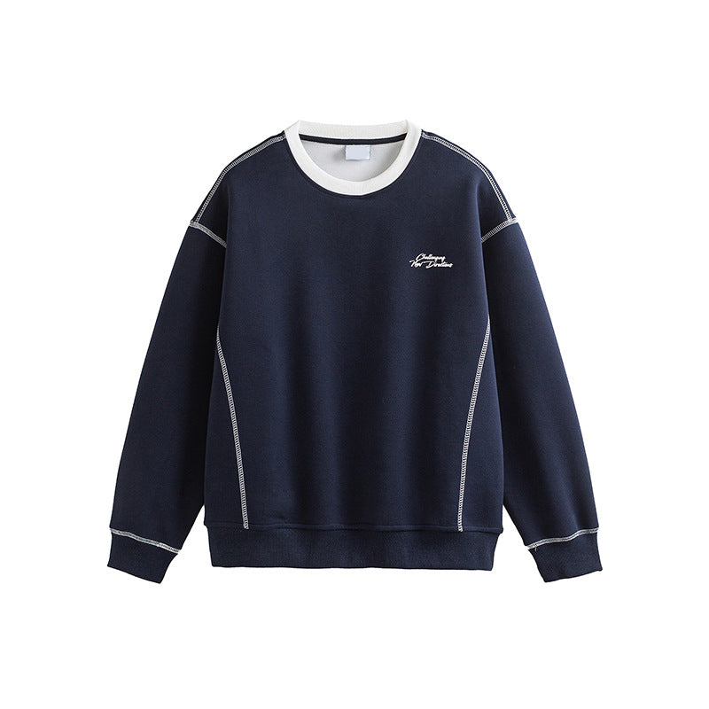 Red Sweatshirt with Embroidered Design for Men