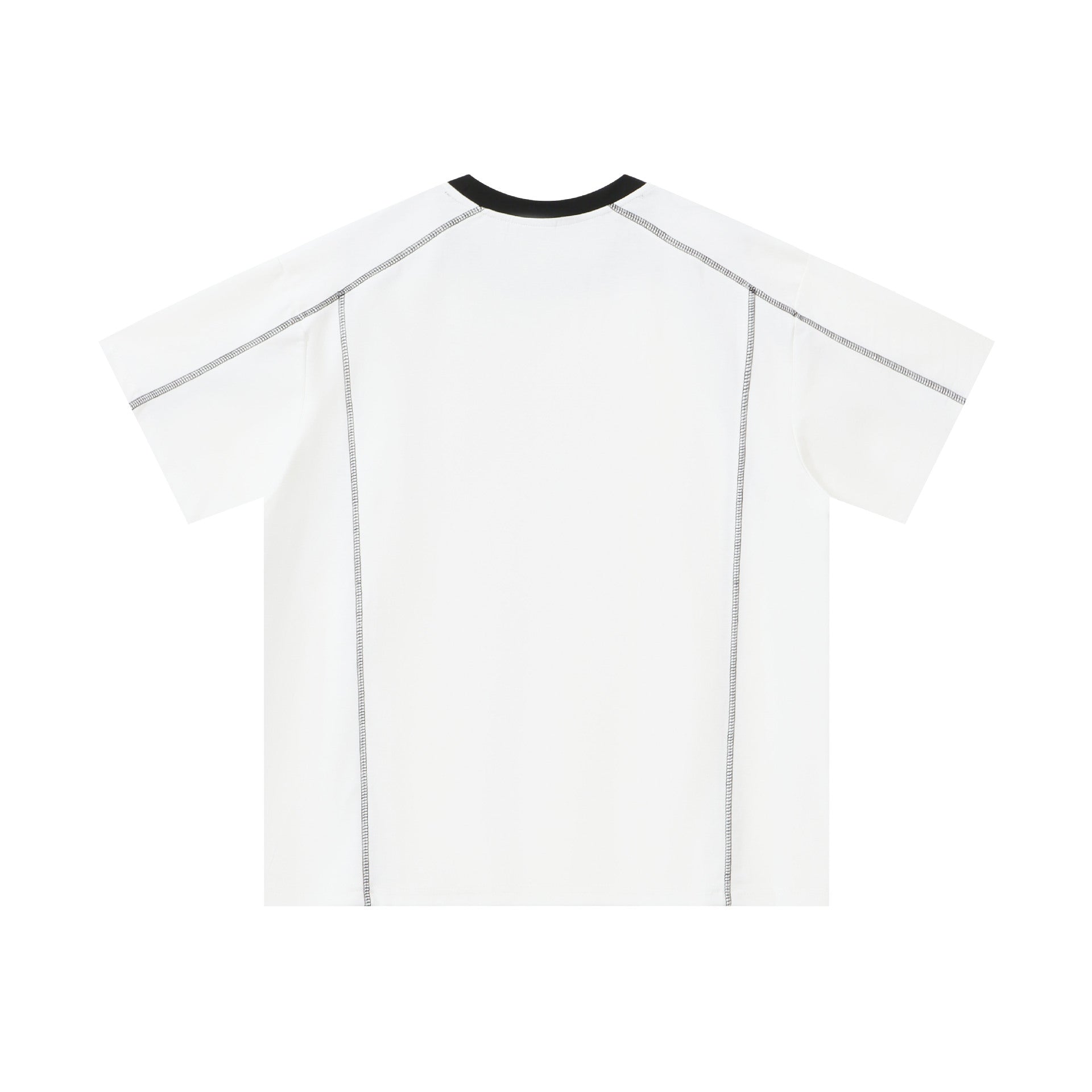 Color Block Topstitching Crew Neck Short Sleeve T-Shirt Men's Loose Printed Half-Sleeve Top