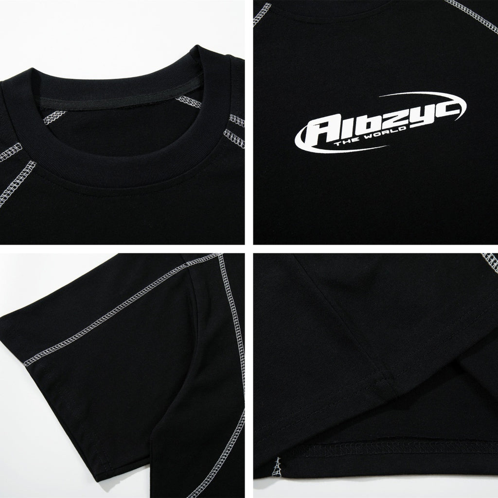 Style Casual Letter Print Short Sleeve T-Shirt Men's Oversize Loose Fit Couple Top