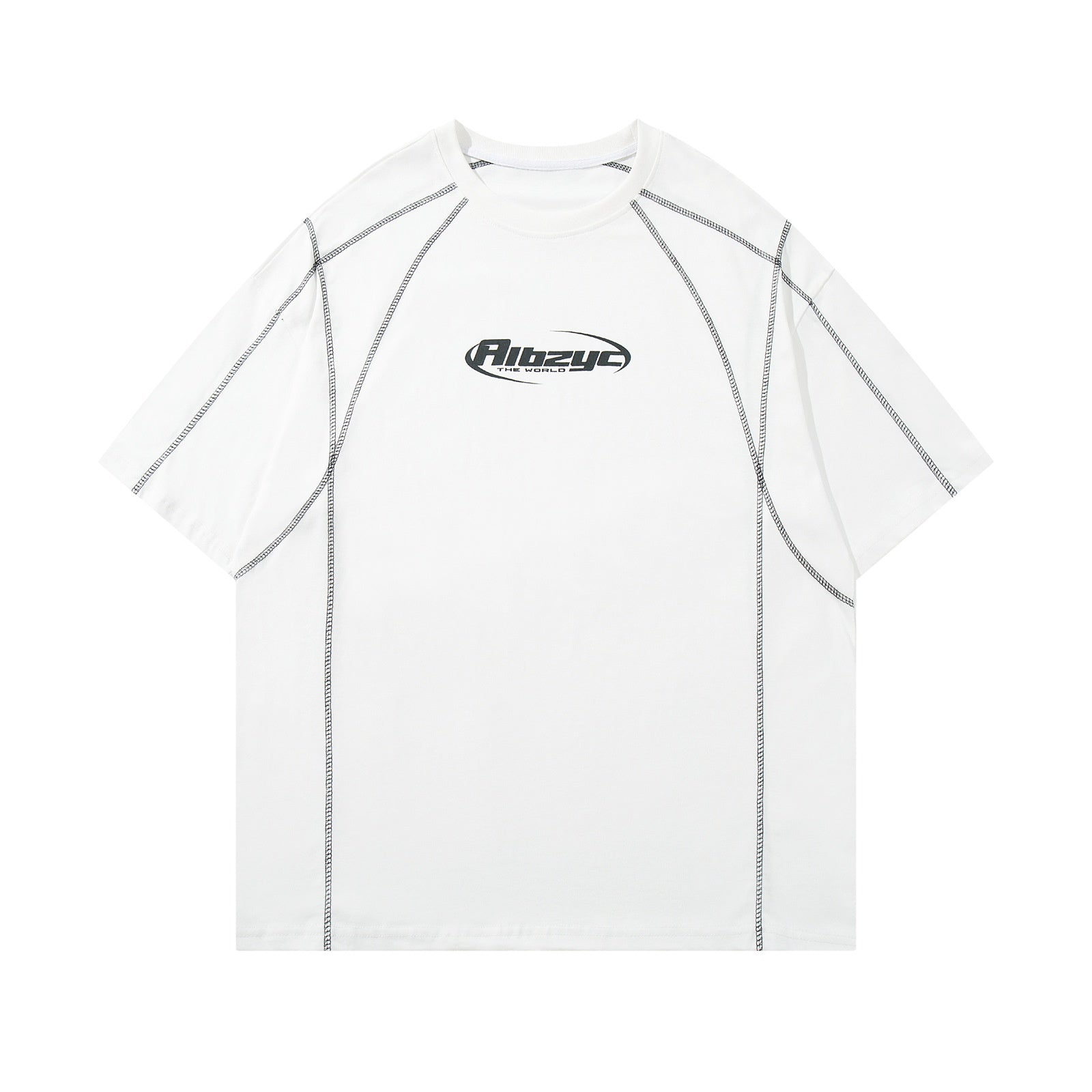 Style Casual Letter Print Short Sleeve T-Shirt Men's Oversize Loose Fit Couple Top