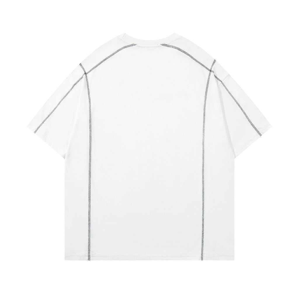 Style Casual Letter Print Short Sleeve T-Shirt Men's Oversize Loose Fit Couple Top