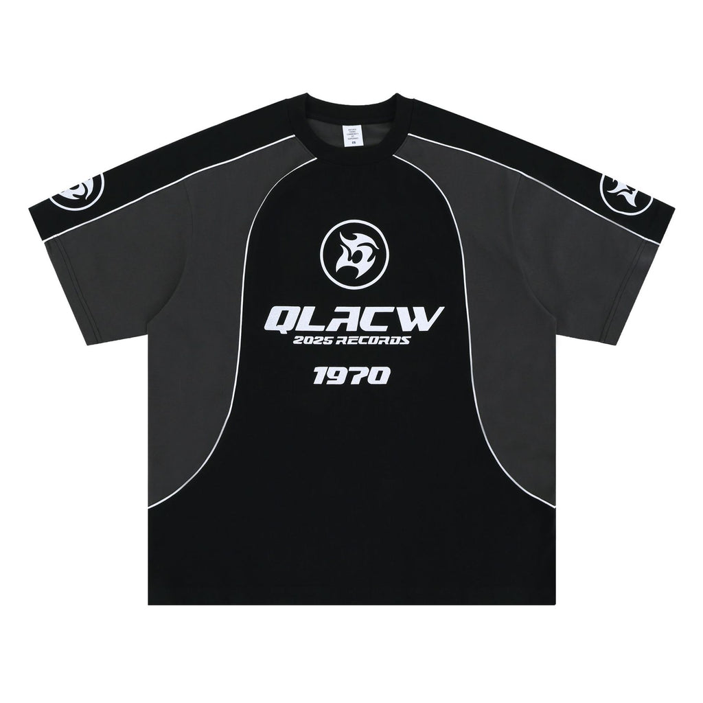 Football Jersey Spliced Letter Print Short Sleeve T-Shirt