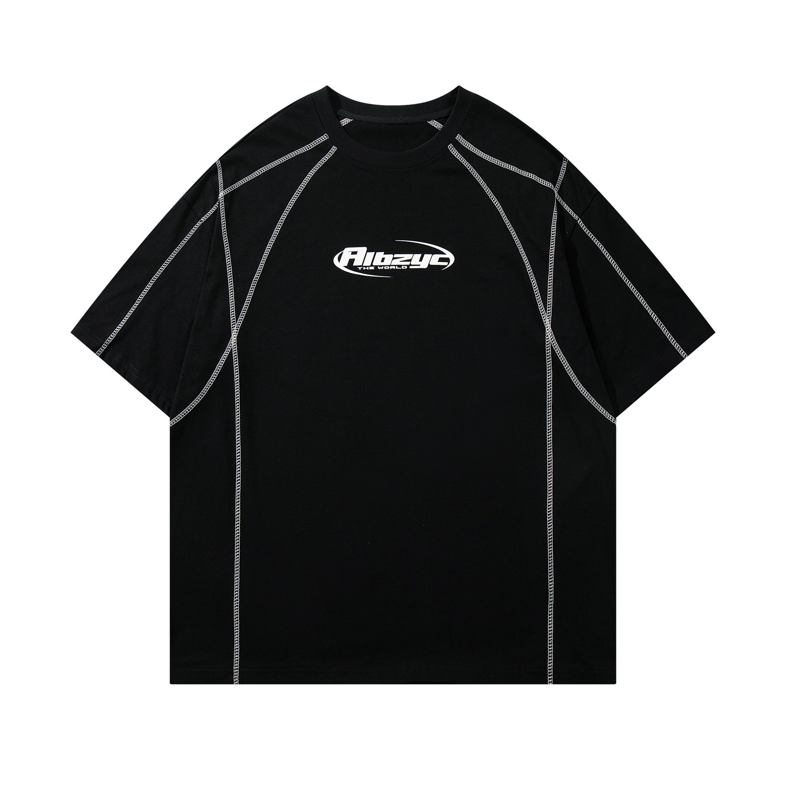 Style Casual Letter Print Short Sleeve T-Shirt Men's Oversize Loose Fit Couple Top