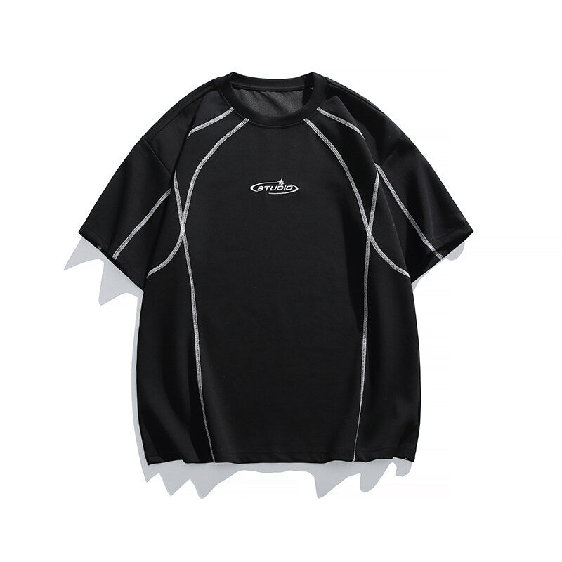 Loose half sleeved men's and women's casual short sleeved shirt t