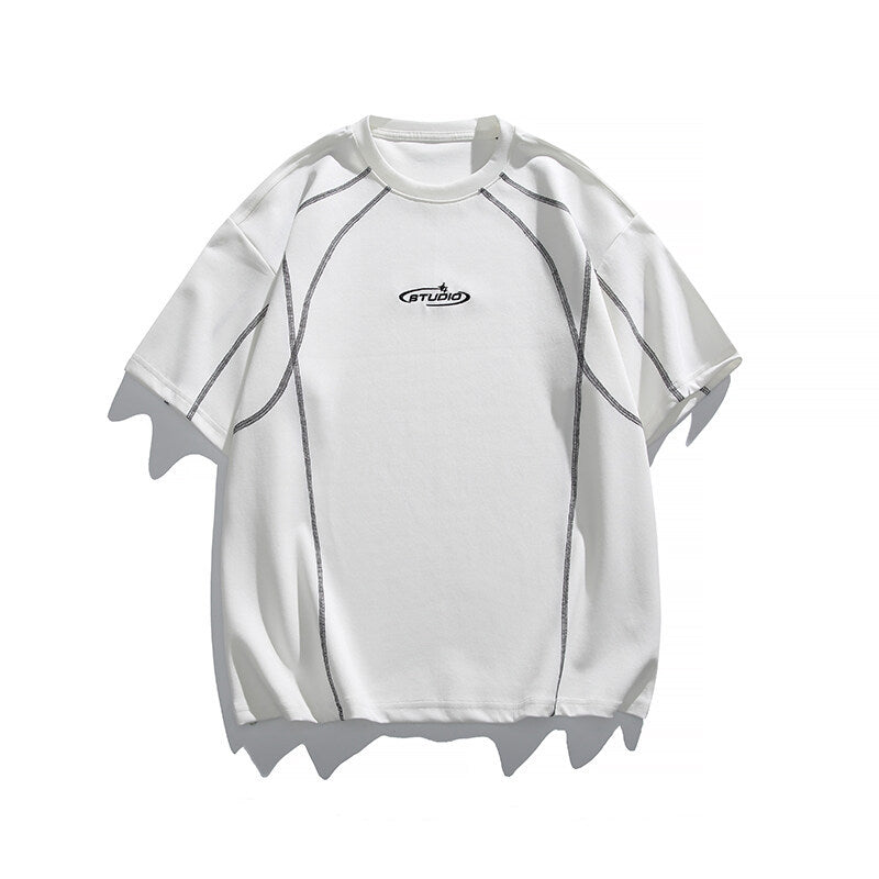 Loose half sleeved men's and women's casual short sleeved shirt t