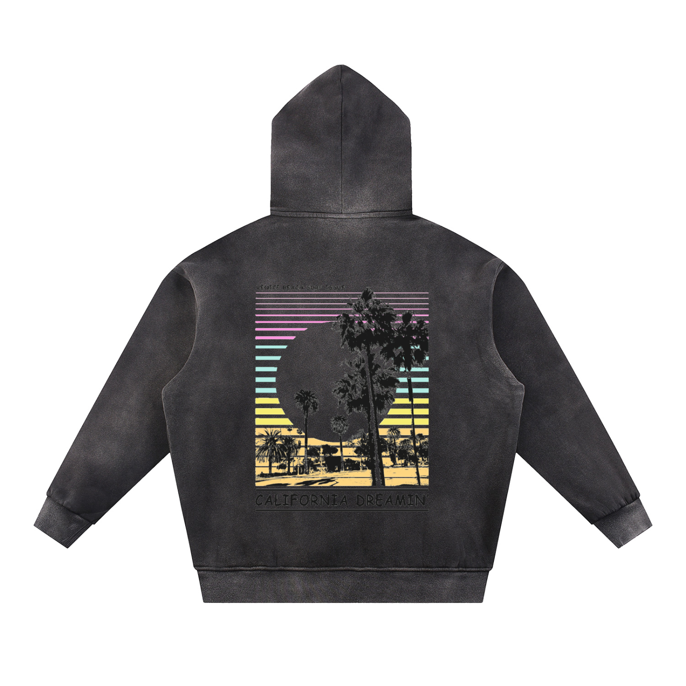 Sun Fade Contrast Tape Fleece Hoodie