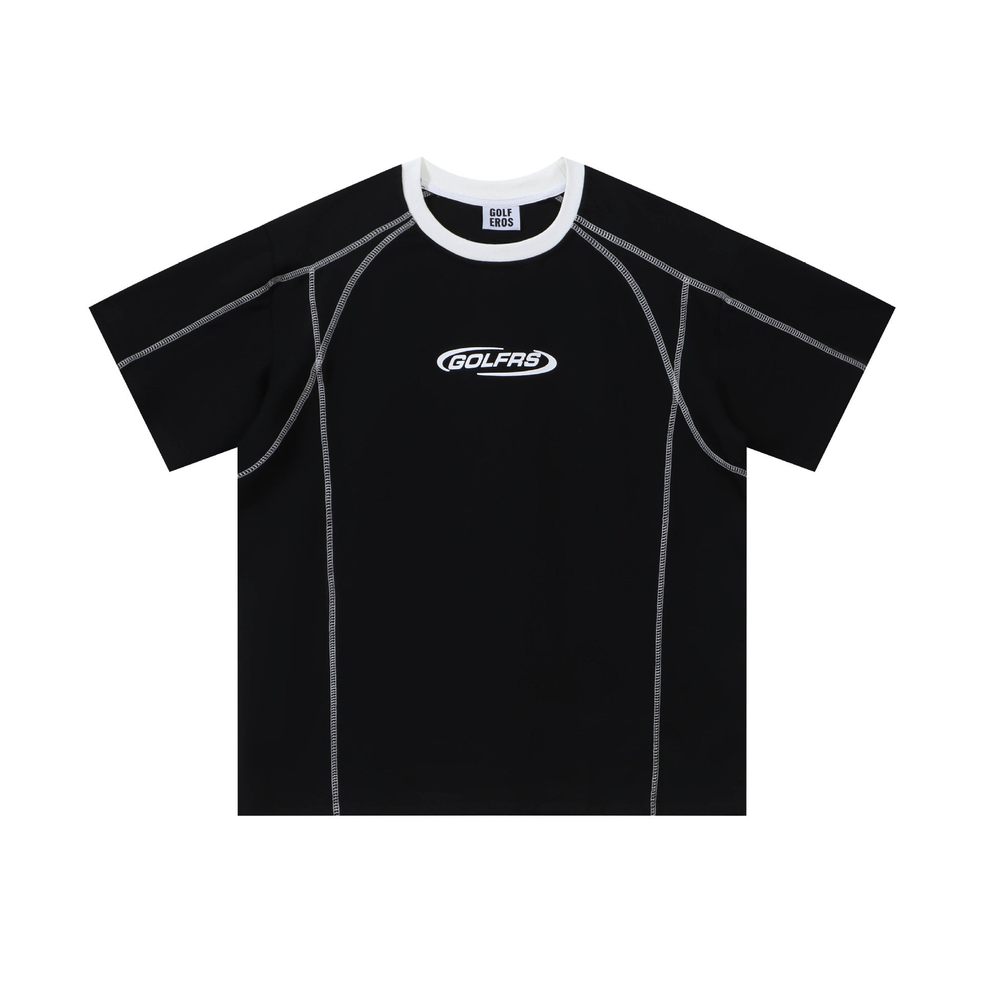 Color Block Topstitching Crew Neck Short Sleeve T-Shirt Men's Loose Printed Half-Sleeve Top