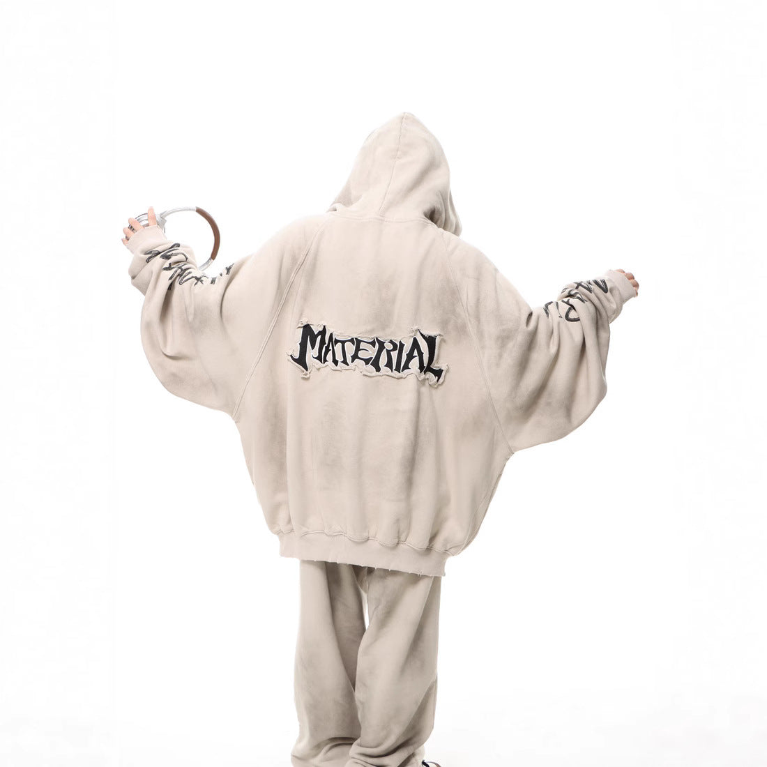 Retro Patchwork Embroidered Washed Distressed Loose Hoodie Zip-Up Sweatshirt for Men and Women,Couple's Lightweight Fleece Jacket