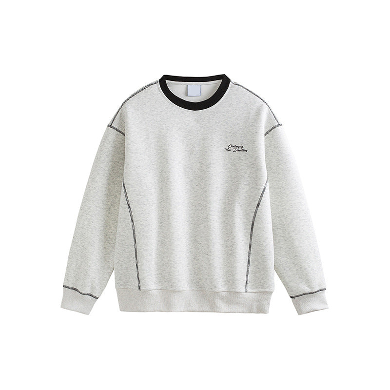 Red Sweatshirt with Embroidered Design for Men