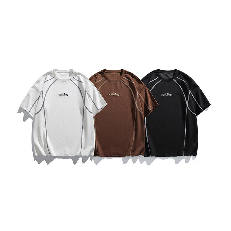 Loose half sleeved men's and women's casual short sleeved shirt t