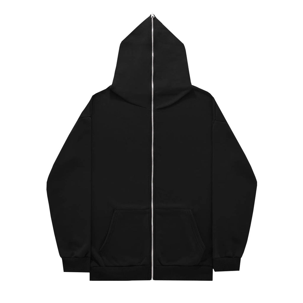 Fleece-lined Zip-up Hoodie with California Style for Men