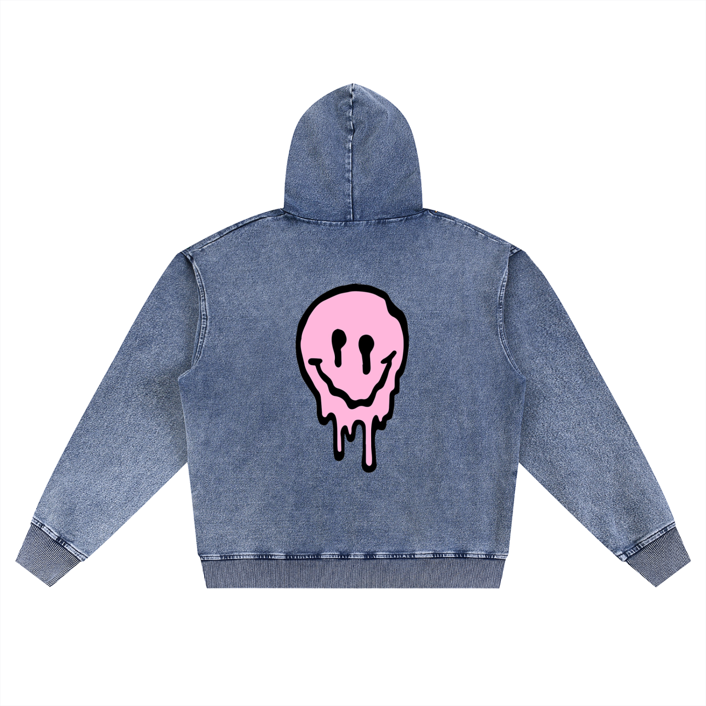 Snow Wash Oversized Zip-Up Hoodie